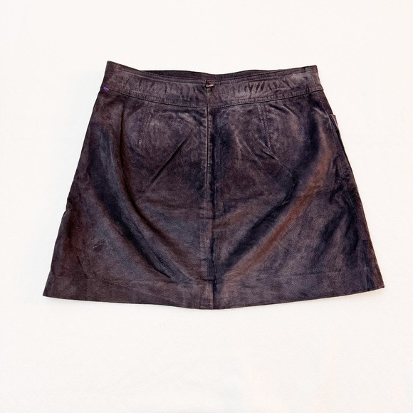 Bagatelle Charcoal/Grey Medium Suede Leather Mini Skirt SZ M - Picture 6 of 6